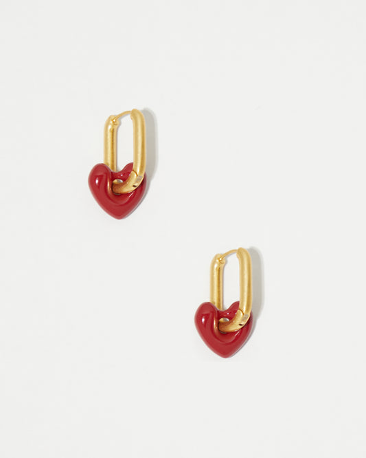 Heart Charm Hoops