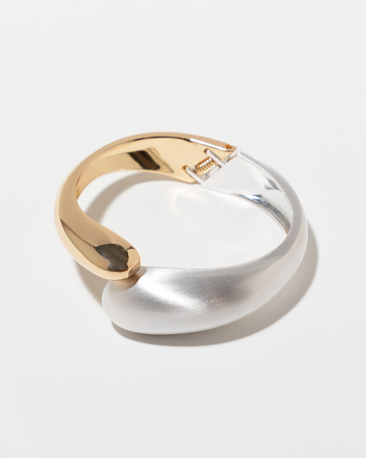 Two-Tone Hinge Cuff Bracelet