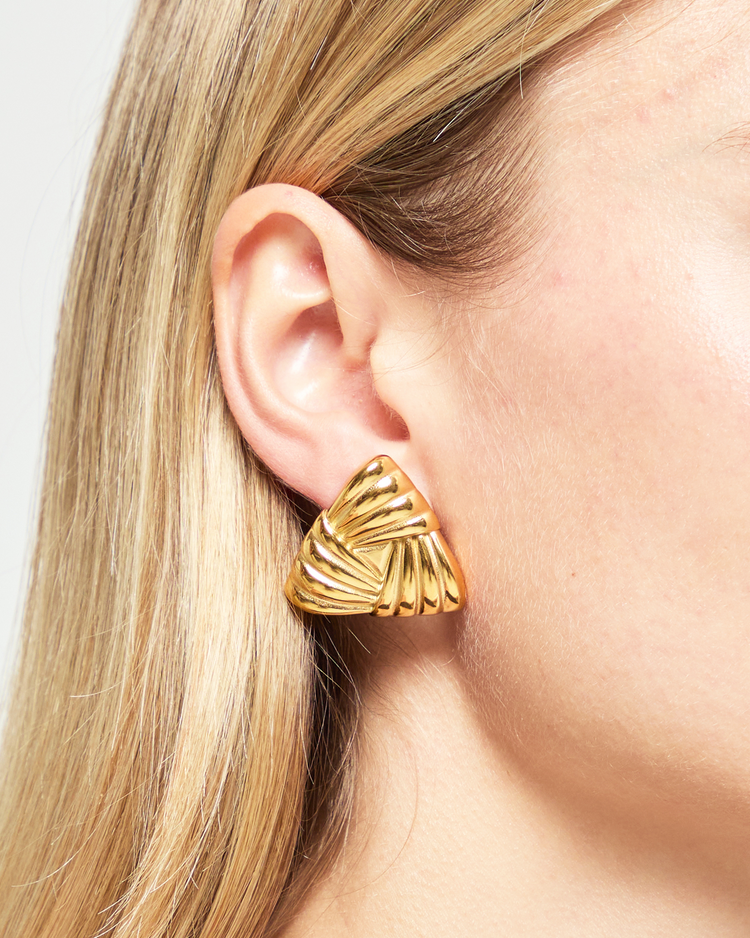 Geometric Triangle Stud Earrings