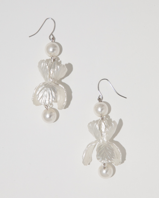 Iris Pearl Dangle Earrings