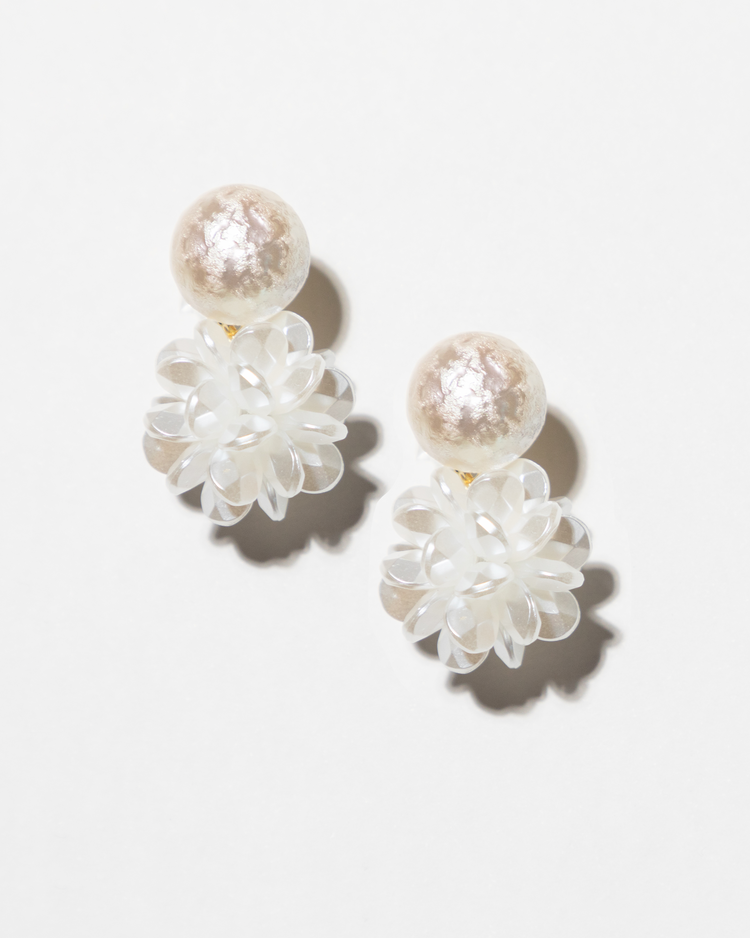 Pearl Flower Drop Earrings