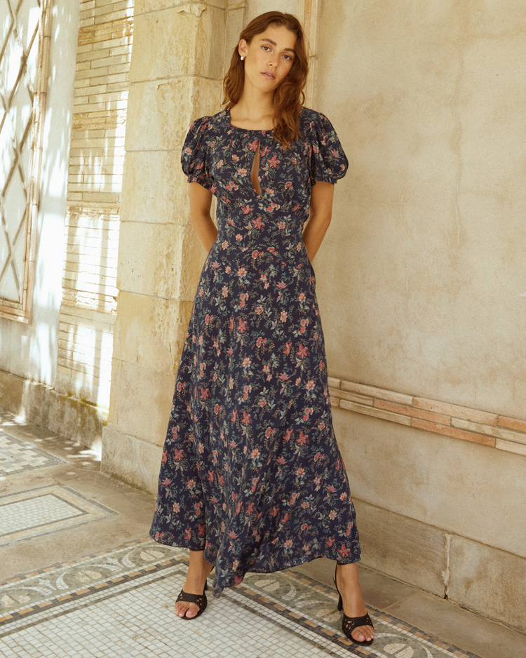 Alexa Mulberry Silk Dress