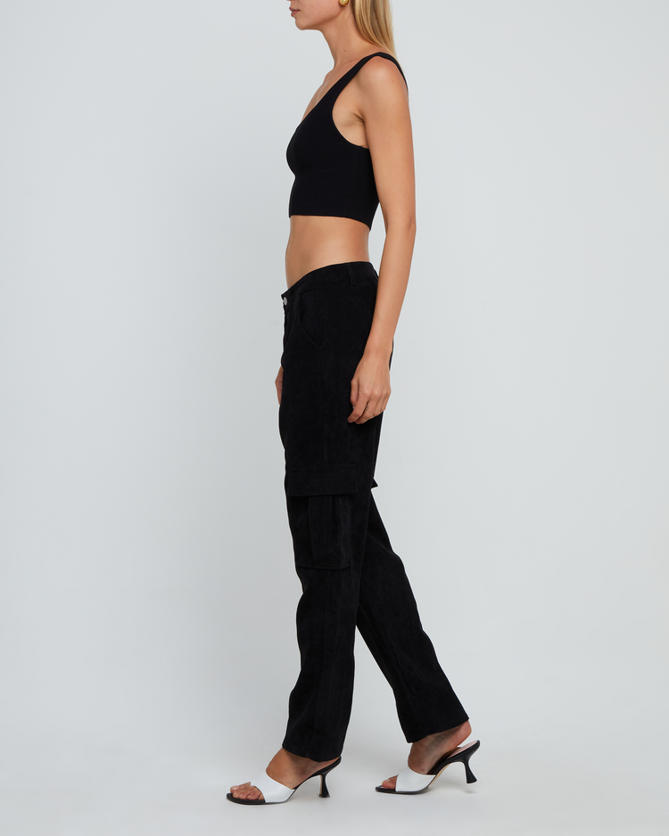 Sculpting Knit One-Shoulder Cropped Tank