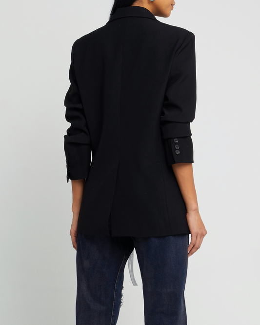 Second image of Larsen Oversized Blazer, a black blazer, front button, long sleeve, jacket