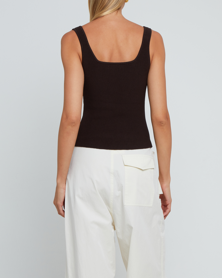 Sculpting Knit Squareneck Tank