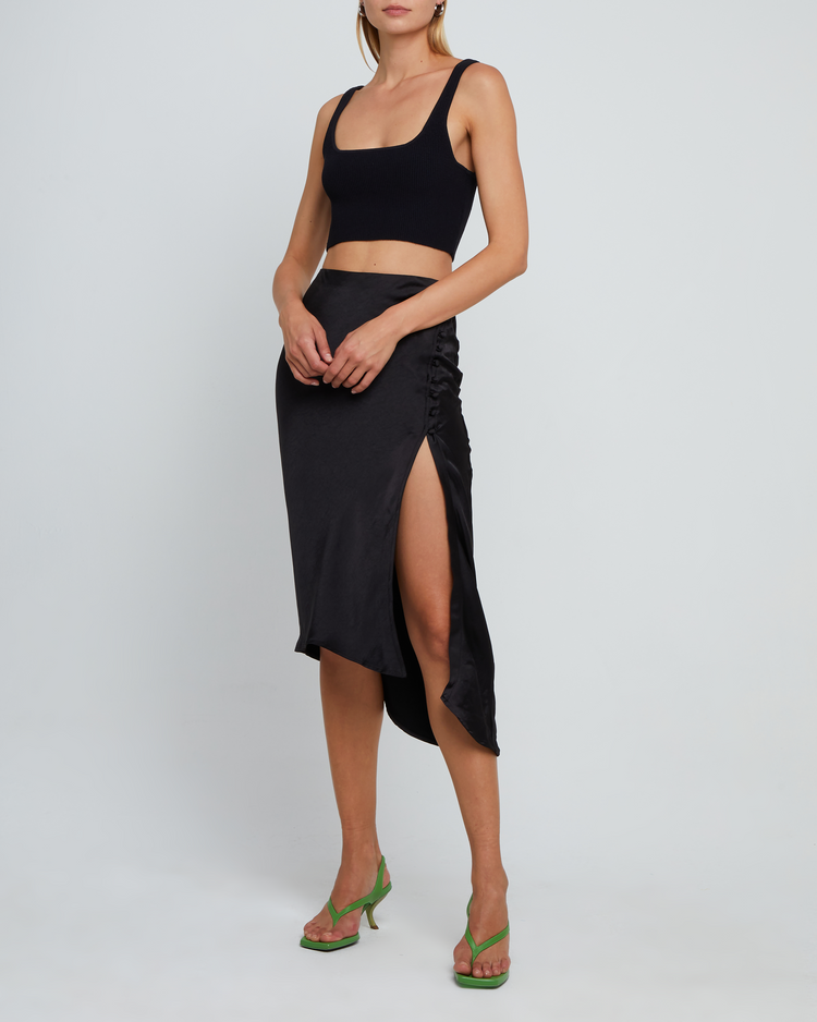 Sculpting Knit Squareneck Cropped Tank