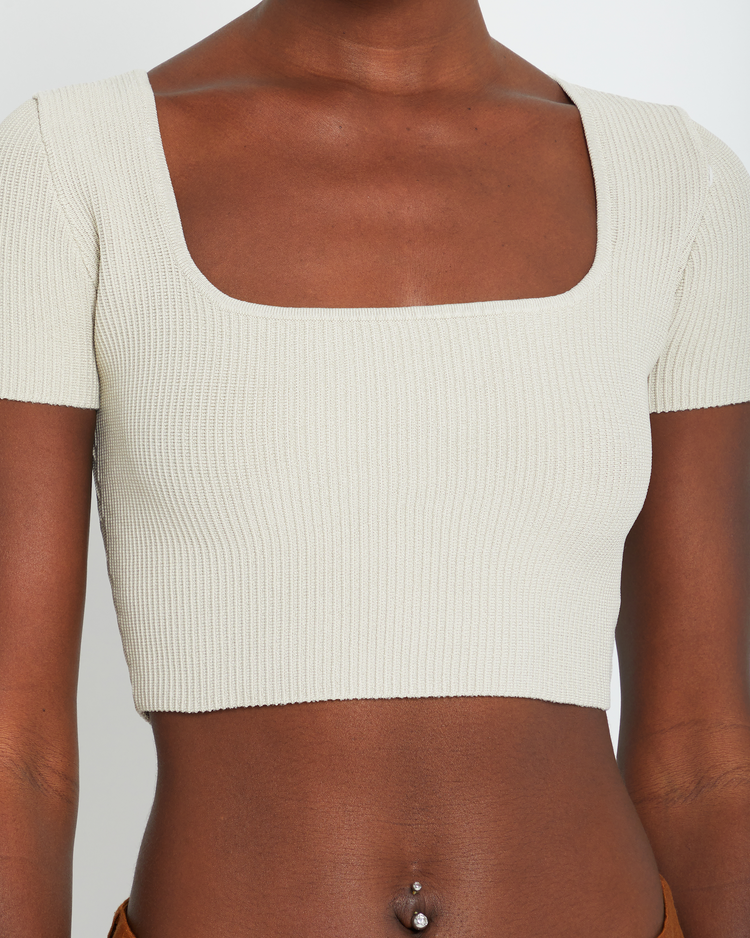 Sculpting Knit Squareneck Top